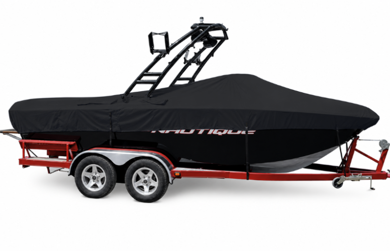 Weathermax 80 Deck Boat Cover– Modern Arch Wake & Ski Tower(27’6″ X 102″)